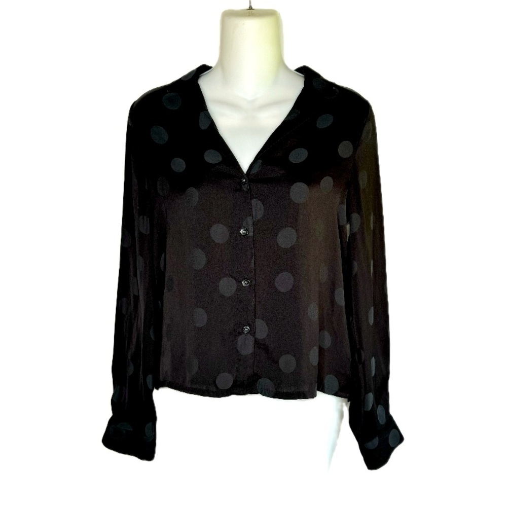 2/$25💥 Madewell Like New Cropped Black Button Down Sz XS Bin S